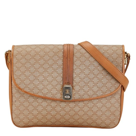 Celine Macadam Shoulder Bag Brown PVC Leather Women's CELINE - Picture 1 of 10